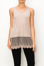 Tank Top With Lace Layer