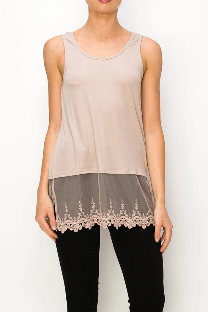 Tank Top With Lace Layer