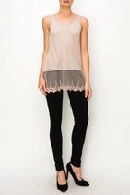 Tank Top With Lace Layer