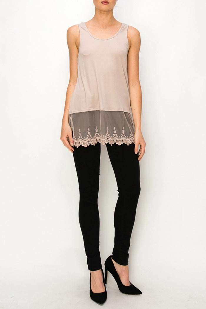 Tank Top With Lace Layer