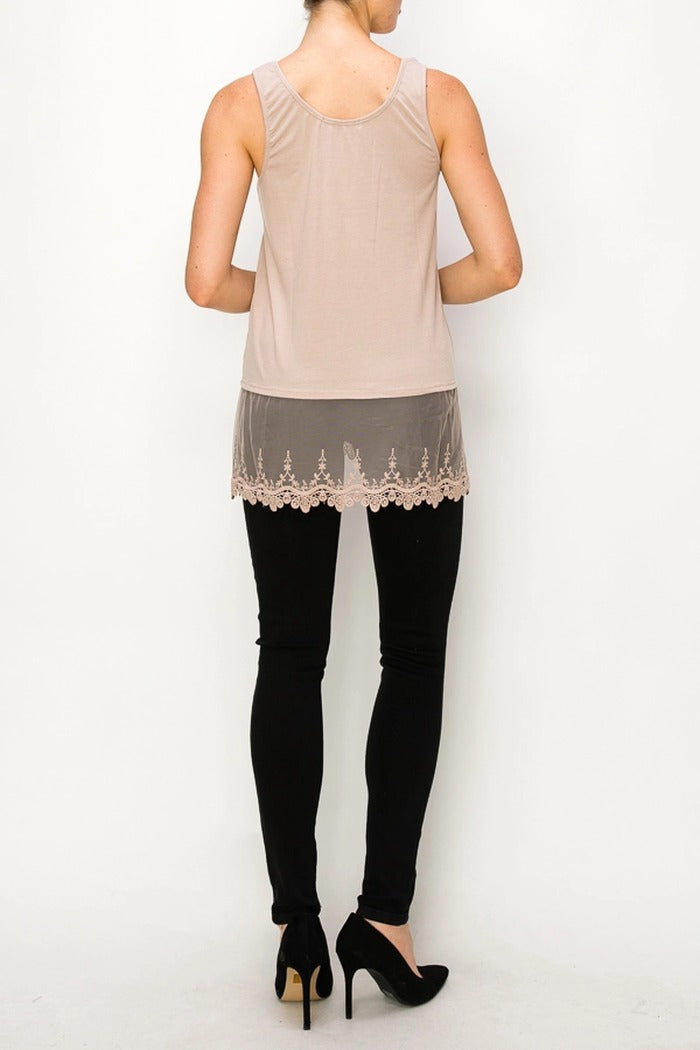 Tank Top With Lace Layer