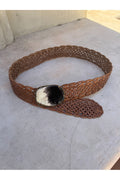 Leather Belt with Oval Buckle