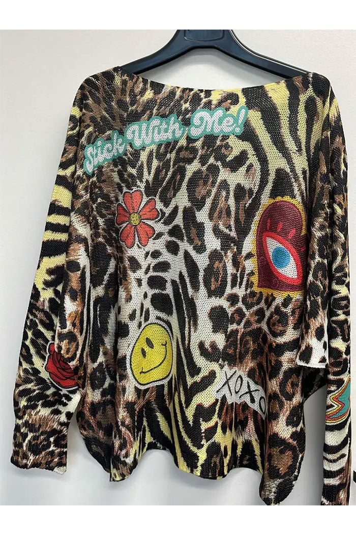Smiley Leopard Italian Sweater