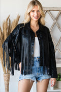Fringed Faux Leather Moto Jacket