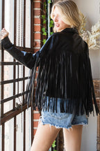 Fringed Faux Leather Moto Jacket