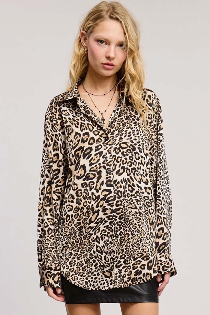 Silky Satin Button Down Blouse