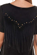 Mineral Wash Fringe Top