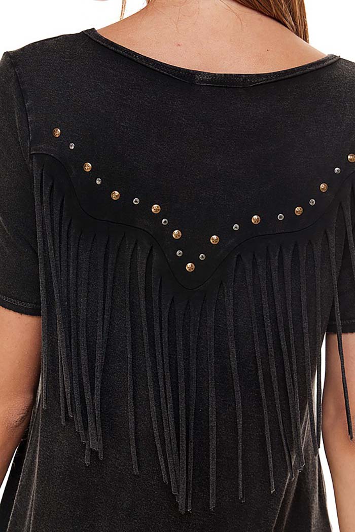 Mineral Wash Fringe Top