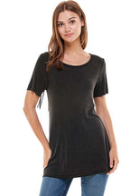 Mineral Wash Fringe Top