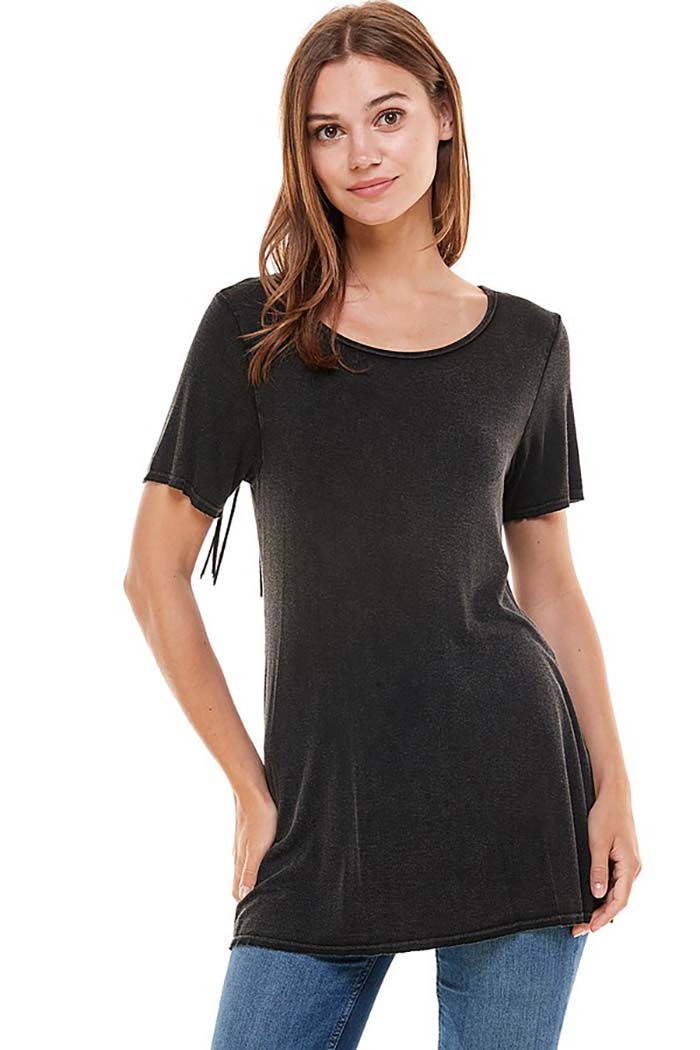 Mineral Wash Fringe Top