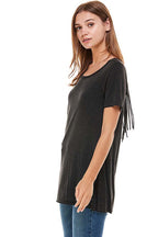 Mineral Wash Fringe Top