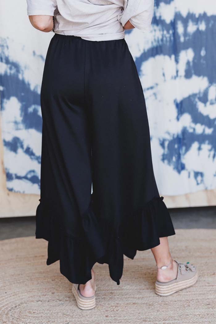 Ruffled Wide Leg Pants