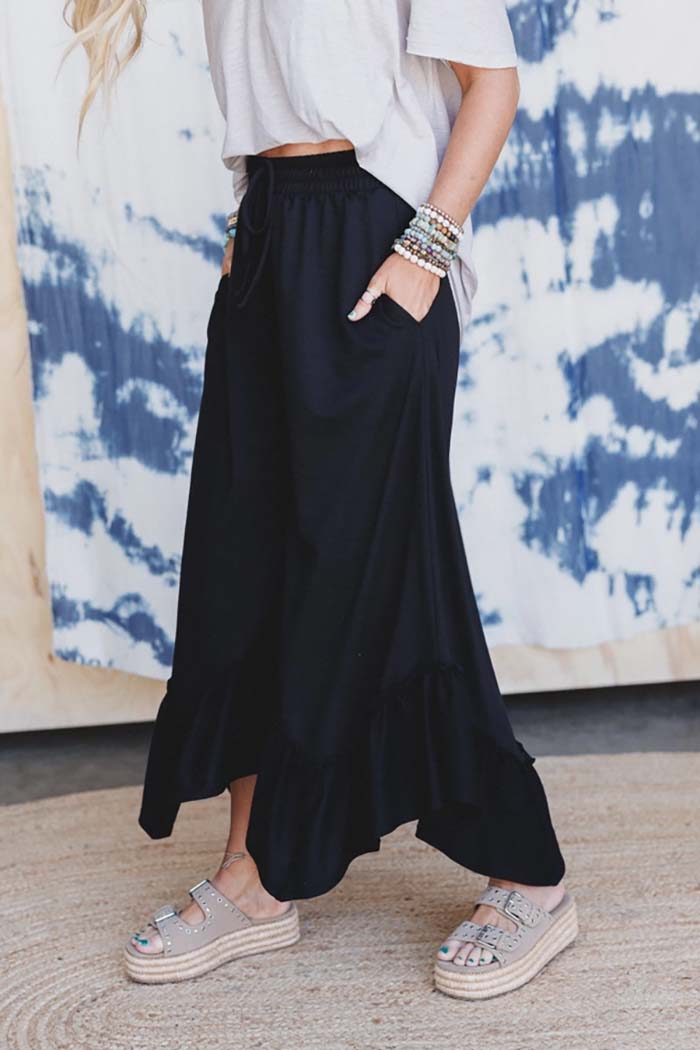 Ruffled Wide Leg Pants