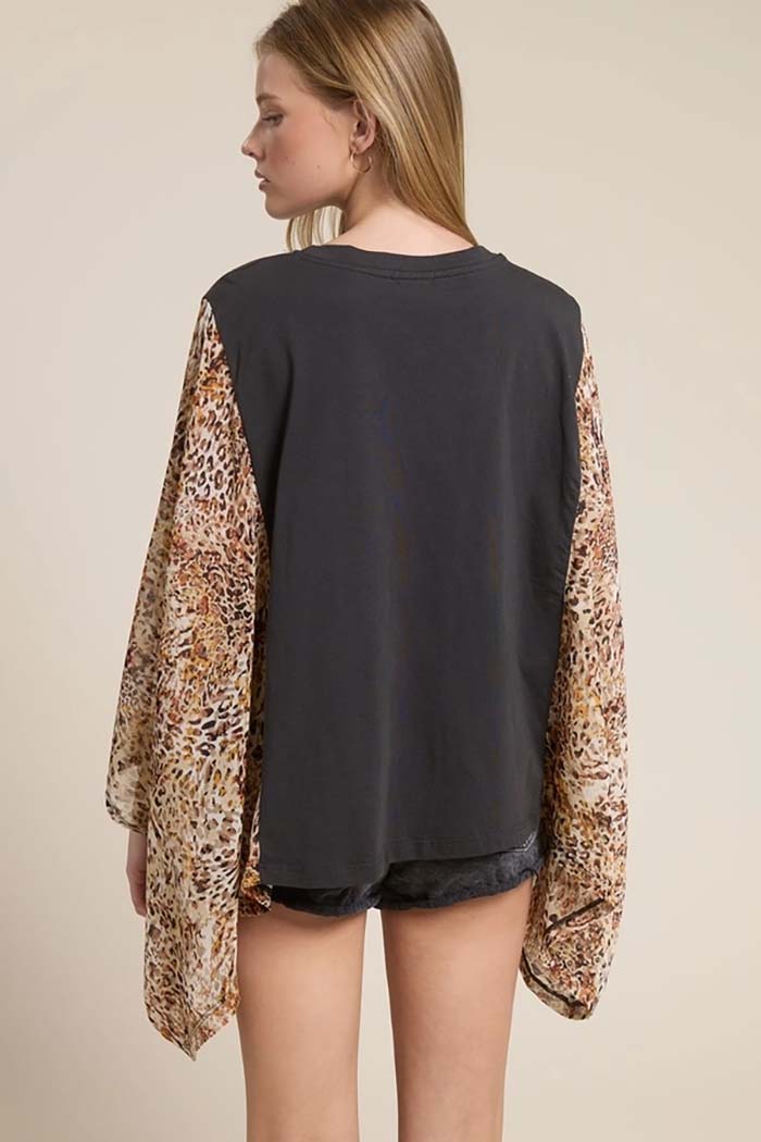 Cowboy Leopard Kantha Top