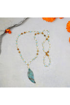 Turquoise Jasper Feather Necklace