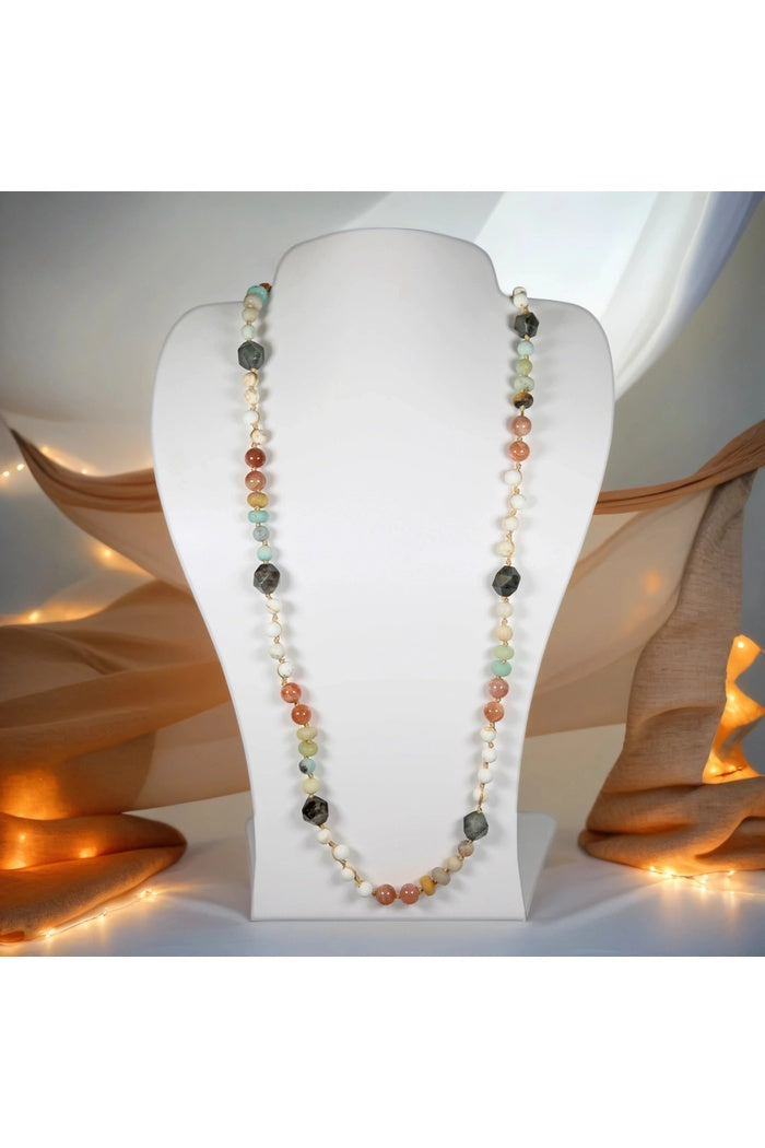 Multi-Stone Lariat Necklace