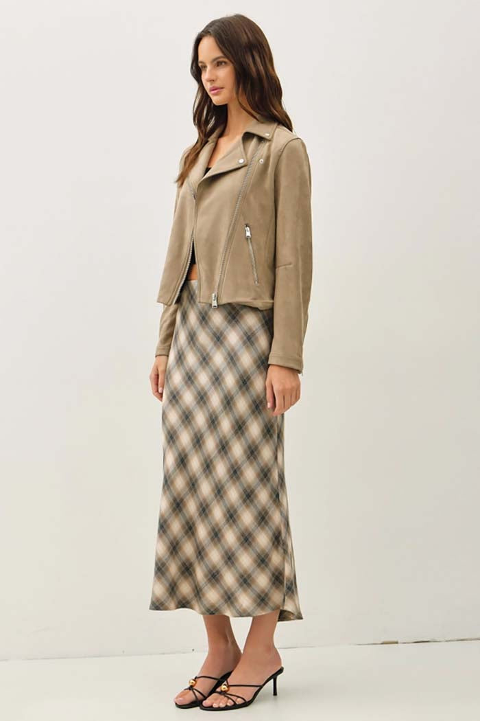 Suede Feel Moto Utility Jacket