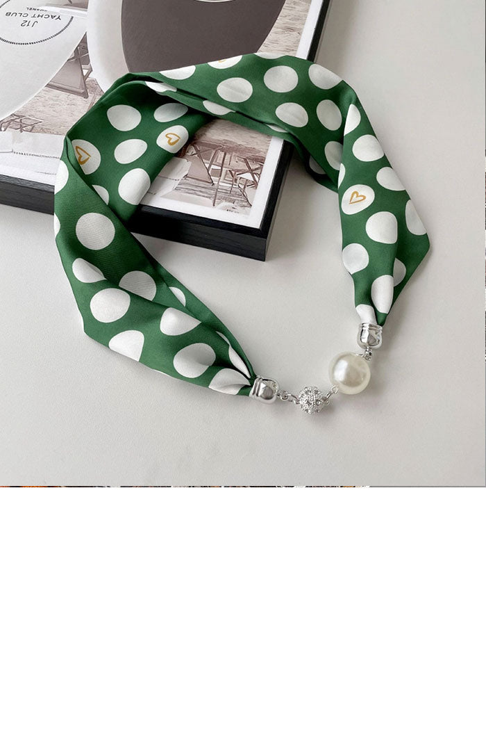 Silk & Gold Scarf Necklace