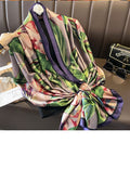 Bohemian Floral Satin Scarf Shawl