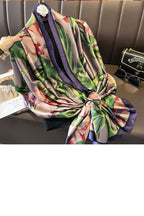 Bohemian Floral Satin Scarf Shawl