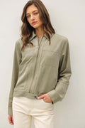 Suede Feel Zip-Up Jacket