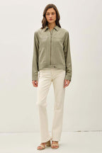 Suede Feel Zip-Up Jacket