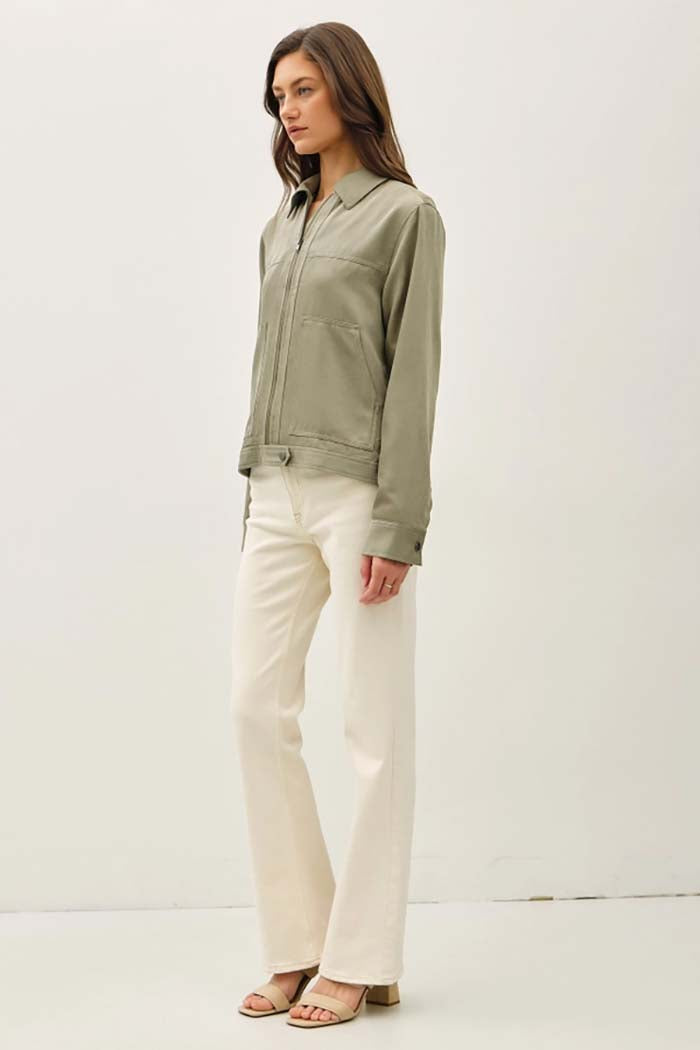 Suede Feel Zip-Up Jacket