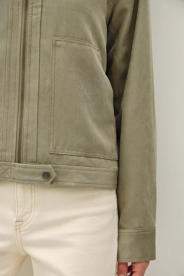 Suede Feel Zip-Up Jacket