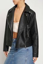 Faux Leather Moto Jacket
