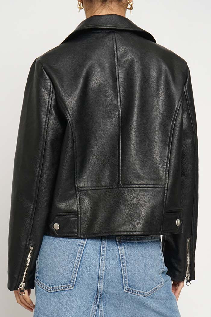 Faux Leather Moto Jacket