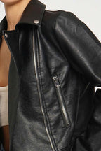 Faux Leather Moto Jacket