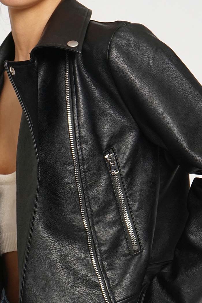 Faux Leather Moto Jacket