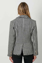 Houndstooth Fray Detail Blazer