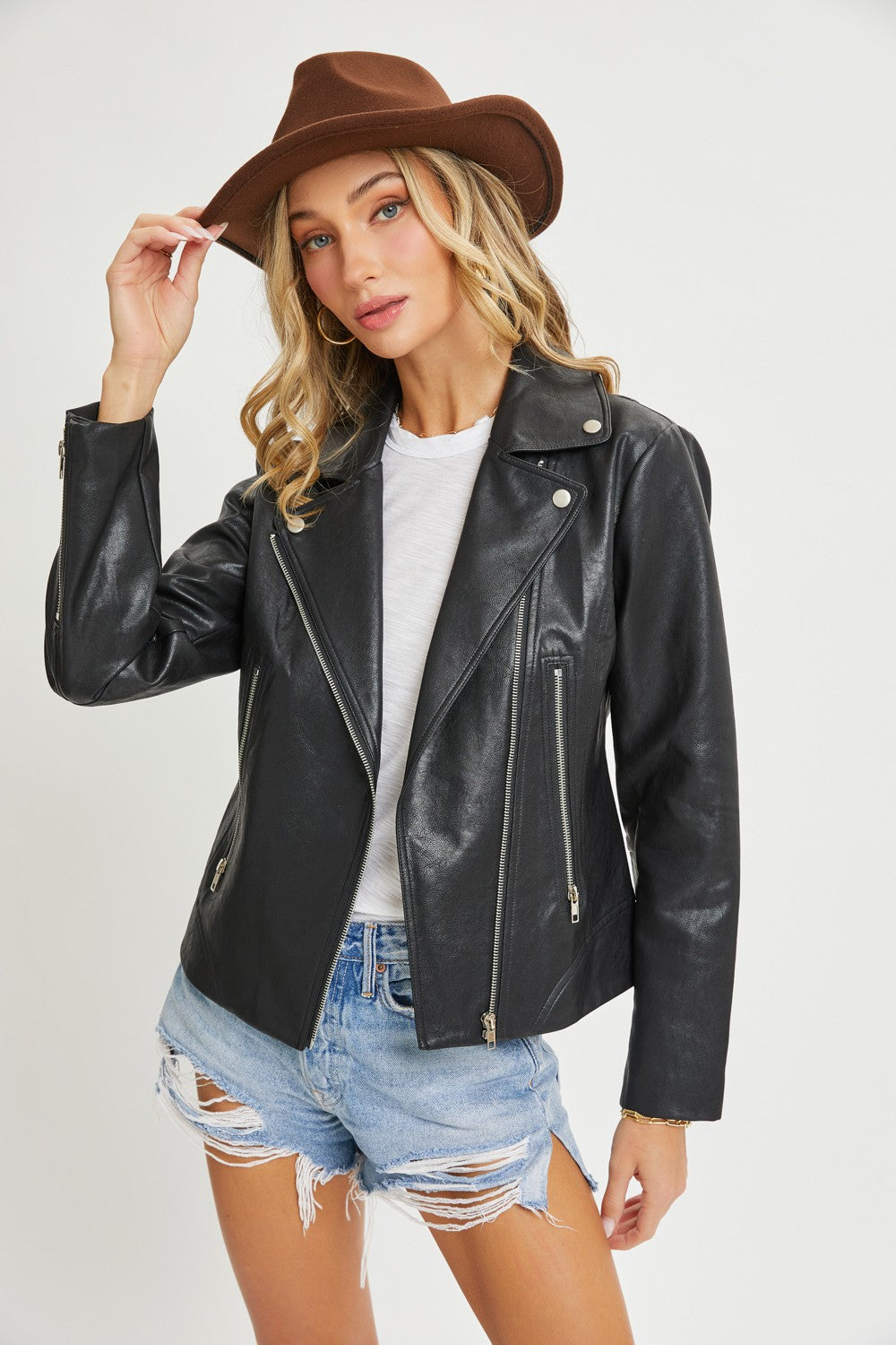 Faux Leather Rider Jacket