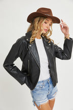 Faux Leather Rider Jacket