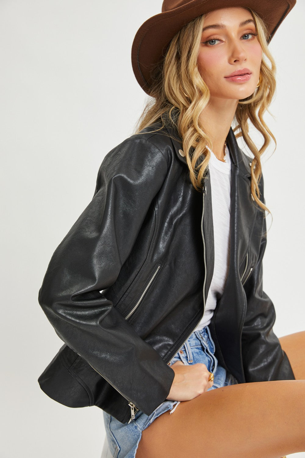 Faux Leather Rider Jacket