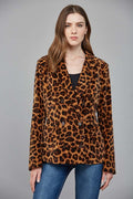 Animal Print Double-Breasted Blazer