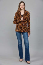 Animal Print Double-Breasted Blazer