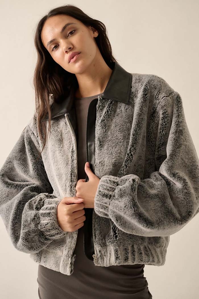 Faux Fur Bomber Jacket