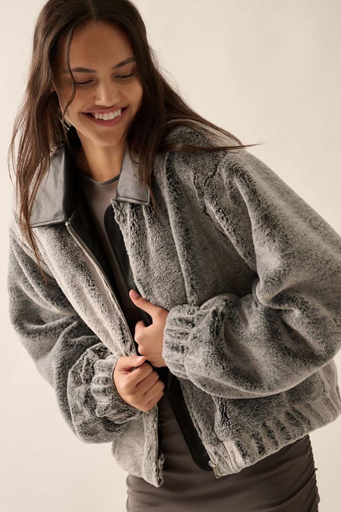 Faux Fur Bomber Jacket