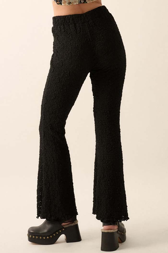 Floral Lace Flare Pants