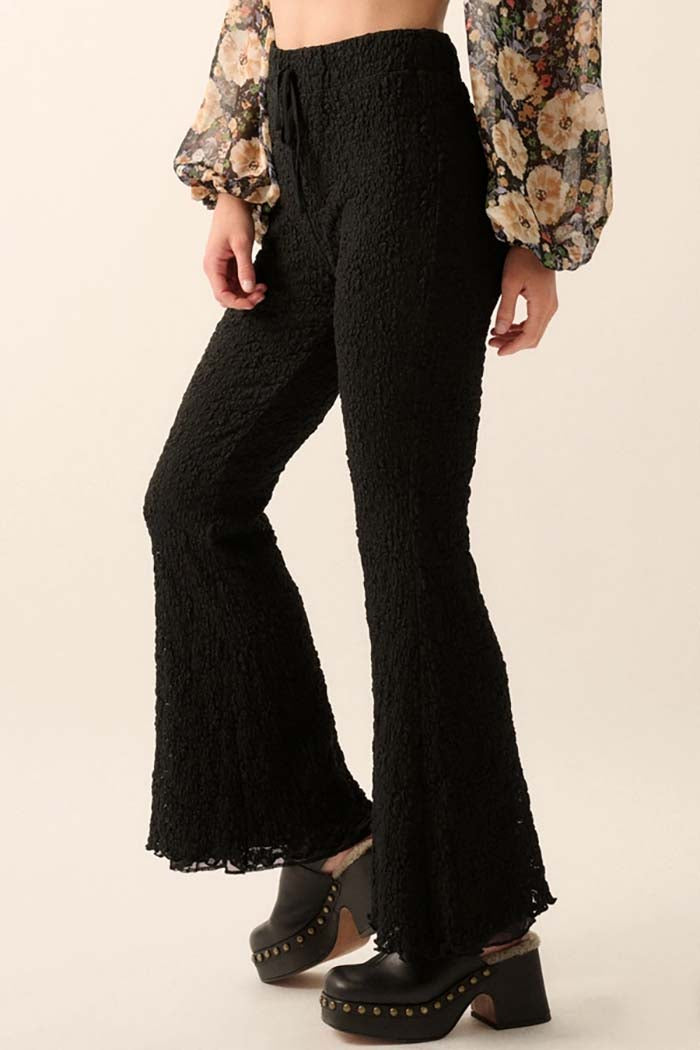 Floral Lace Flare Pants