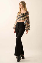 Floral Lace Flare Pants