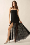 Lace Strapless Maxi Dress