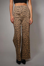 Washed Leopard Print Stud Pants