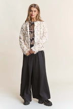 Fuzzy Sequin Open Jacket