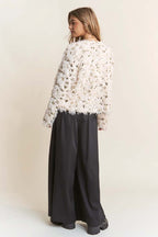 Fuzzy Sequin Open Jacket
