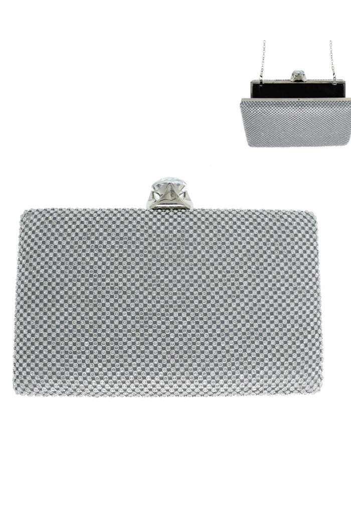 Crystal Rhinestone Box Clutch
