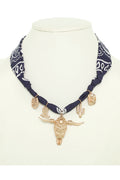 Braided Fabric Charm Necklace