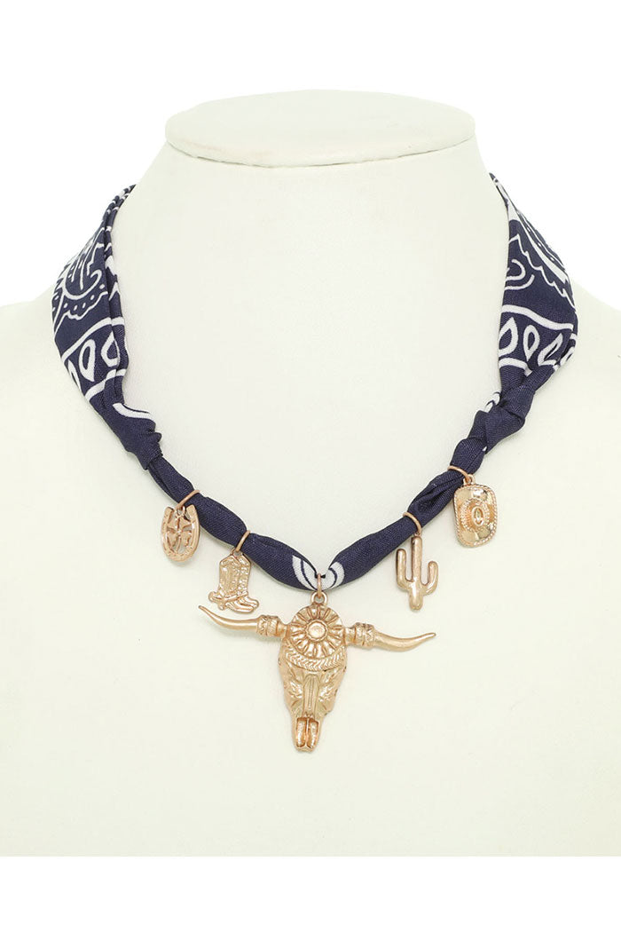Braided Fabric Charm Necklace